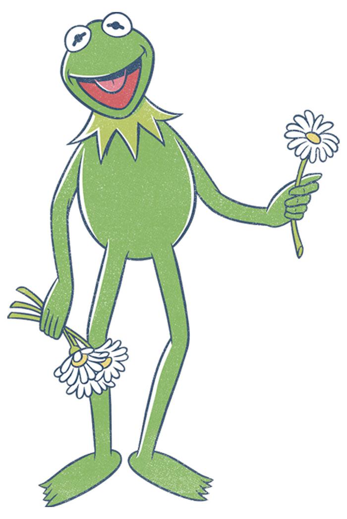 Fifth Sun Men's The Muppets Kermit Flower Bouquet T-Shirt