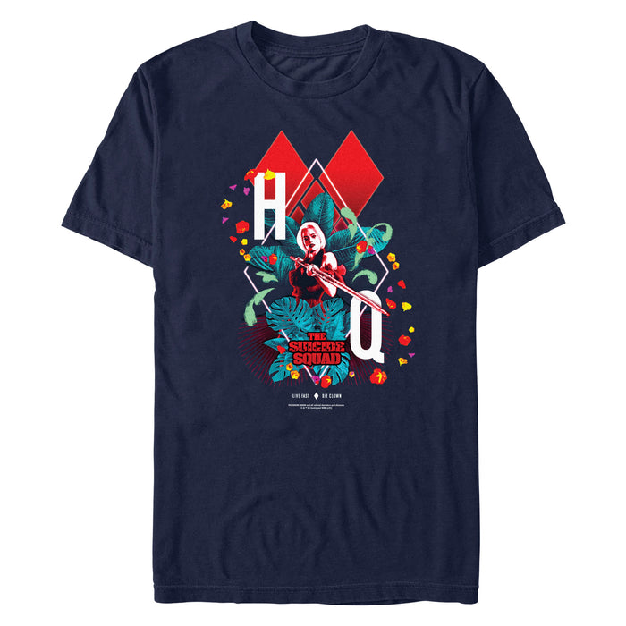 fifth sun Men's The Suicide Squad Harley Quinn Jungle Card T-Shirt