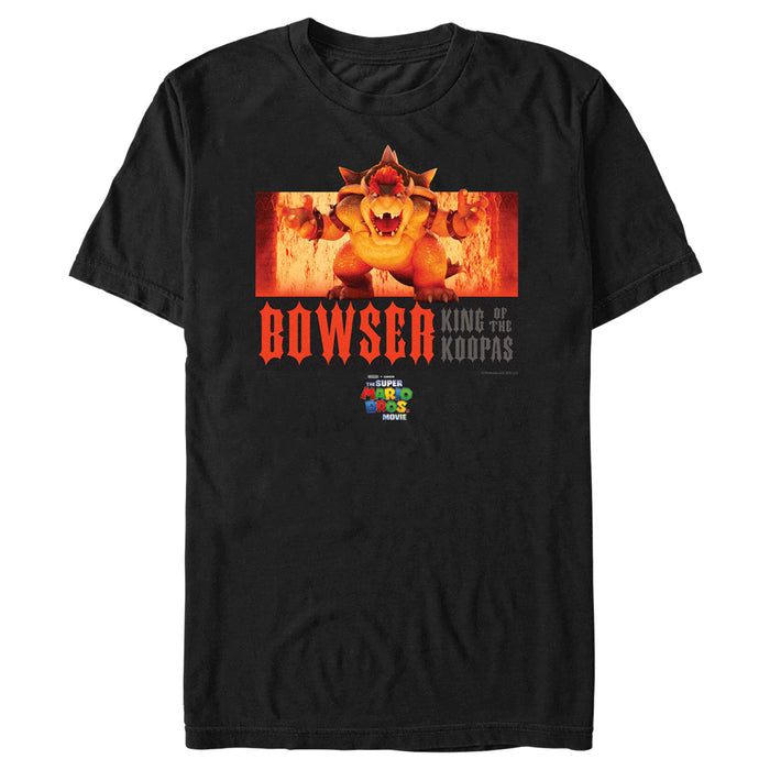 fifth sun Men's The Super Mario Bros. Movie Bowser King of the Koopas Fire Scene T-Shirt