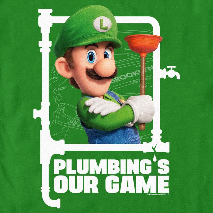 Fifth Sun Men's The Super Mario Bros. Movie Luigi Plumbing's Our Game T-Shirt