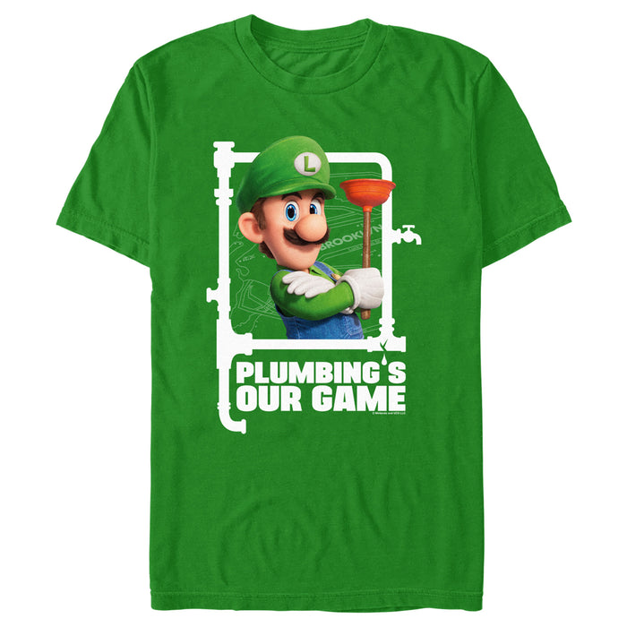 fifth sun Men's The Super Mario Bros. Movie Luigi Plumbing's Our Game T-Shirt
