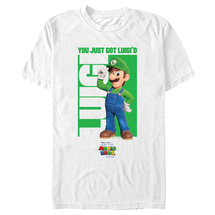 fifth sun Men's The Super Mario Bros. Movie Luigi You Just Got Luigi'd T-Shirt