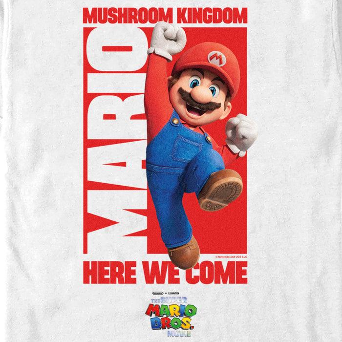 Fifth Sun Men's The Super Mario Bros. Movie Mario Mushroom Kingdom Here We Come T-Shirt