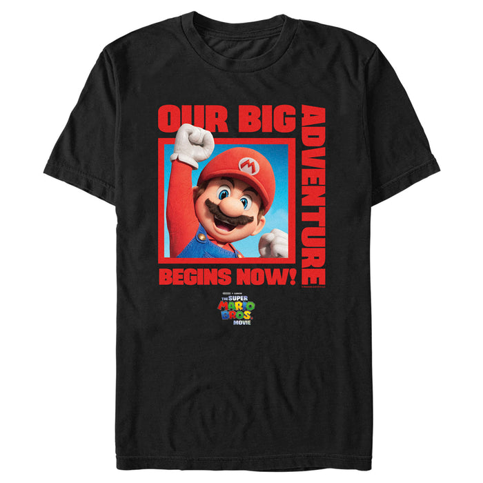 fifth sun Men's The Super Mario Bros. Movie Mario Our Big Adventure Begins Now Red T-Shirt