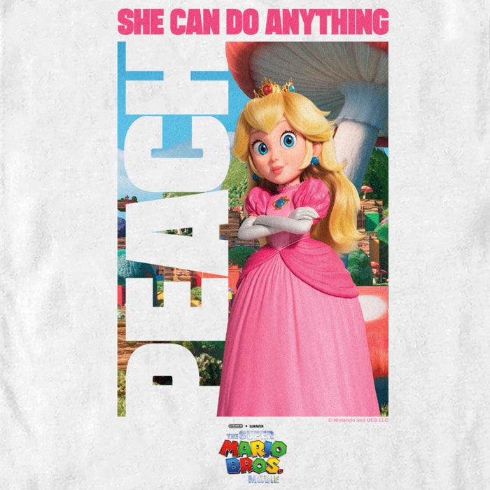 Fifth Sun Men's The Super Mario Bros. Movie Peach She Can Do Anything Poster T-Shirt