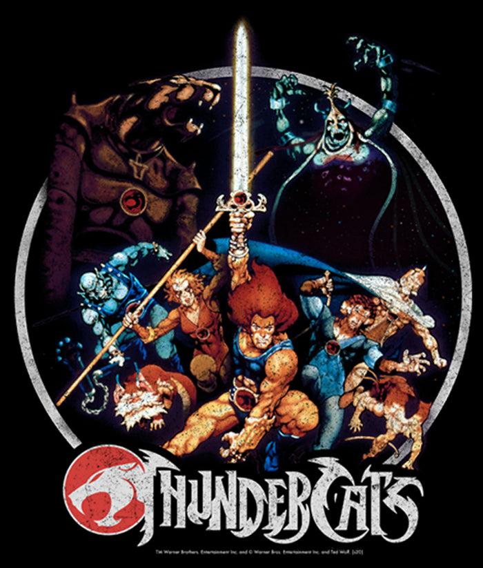 Fifth Sun Men's ThunderCats Vintage Character Collage Circle T-Shirt