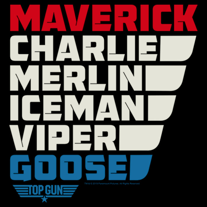 Fifth Sun Men's Top Gun Character Name Stack T-Shirt
