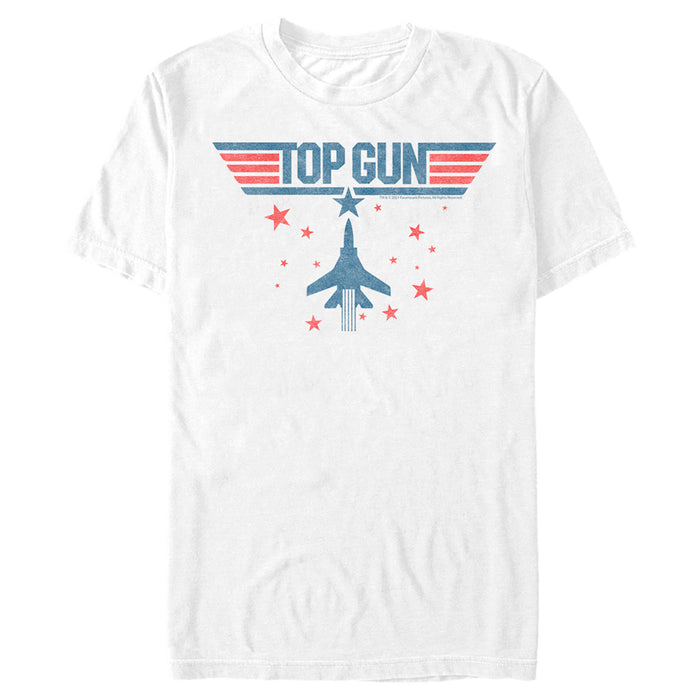 Fifth Sun Men's Top Gun Fighter Jet And Stars Logo T-Shirt