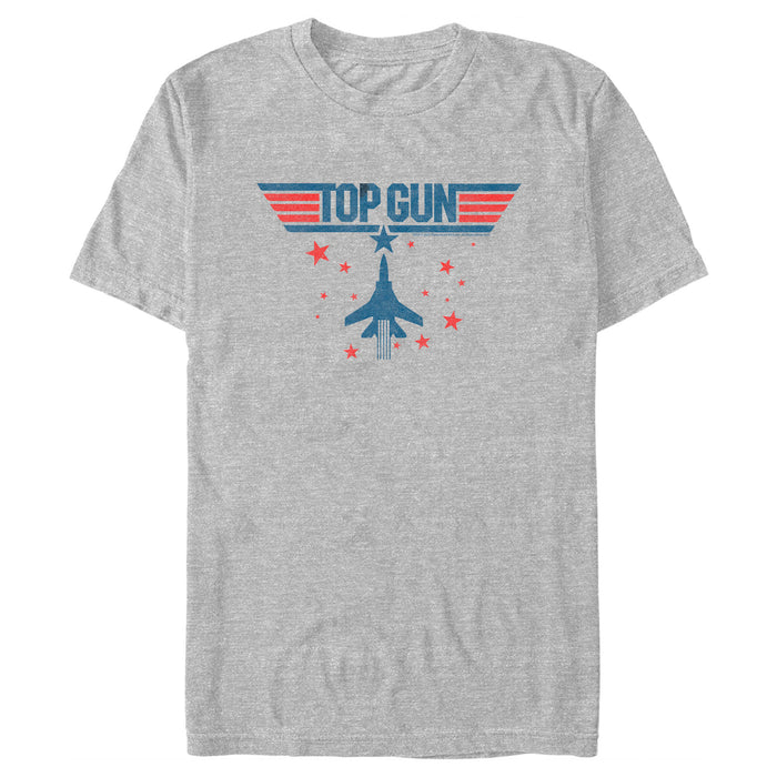 fifth sun Men's Top Gun Fighter Jet and Stars Logo T-Shirt