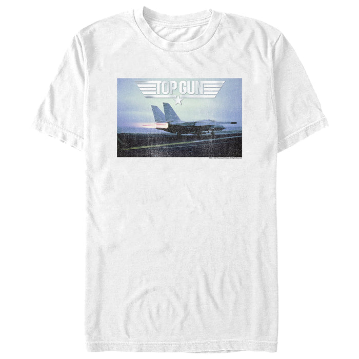 fifth sun Men's Top Gun Fighter Jet Ready for Takeoff Distressed T-Shirt