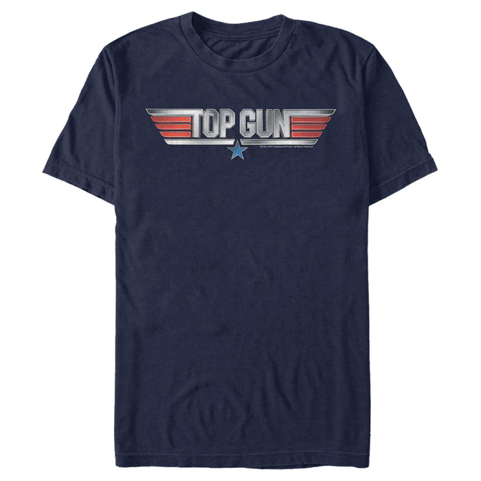 Fifth Sun Men's Top Gun Shiny Chrome 3D Movie Logo T-Shirt