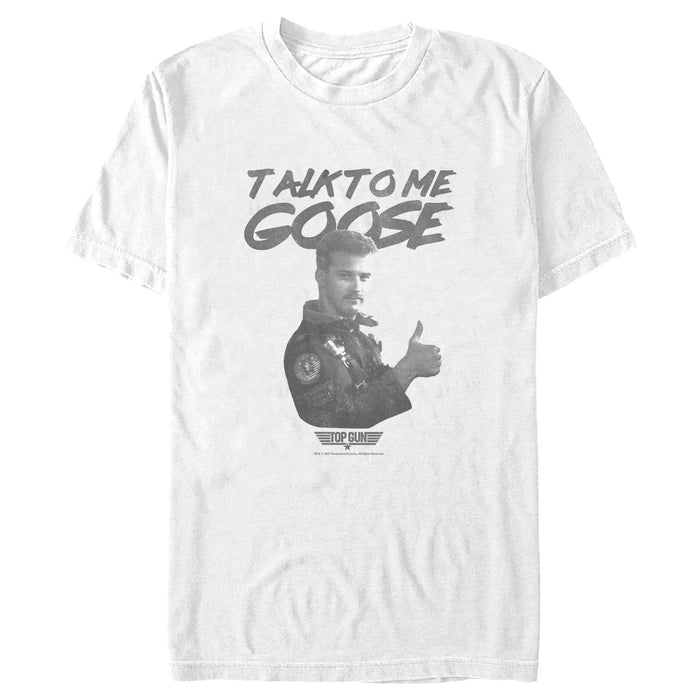 fifth sun Men's Top Gun Talk to Me Goose Thumbs Up T-Shirt