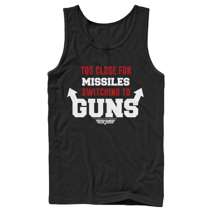 fifth sun Men's Top Gun Too Close for Missiles Switching to Guns Tank Top