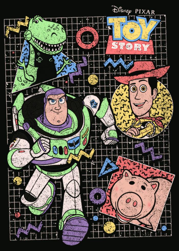 Fifth Sun Men's Toy Story 90s Pop Character Grid T-Shirt