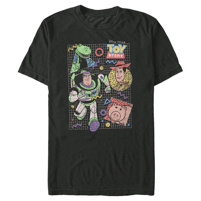 fifth sun Men's Toy Story 90s Pop Character Grid T-Shirt