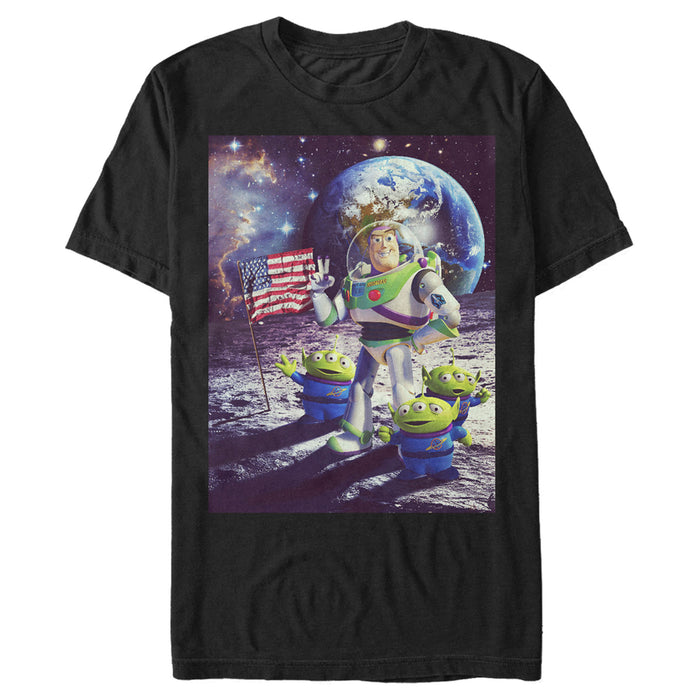 Fifth Sun Men's Toy Story Buzz & Alien Moon Landing T-Shirt
