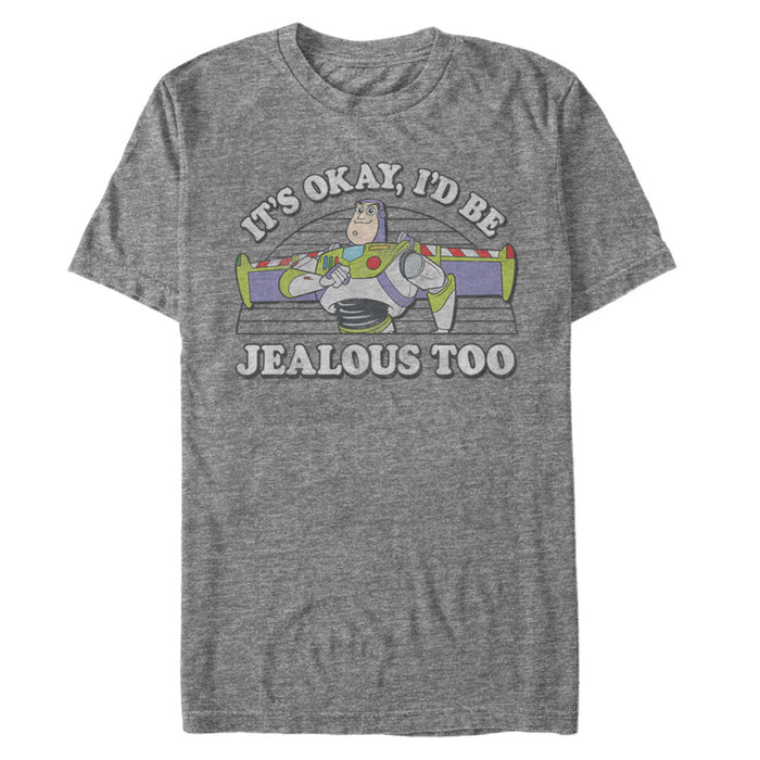 fifth sun Men's Toy Story Buzz Lightyear I'd Be Jealous Too T-Shirt
