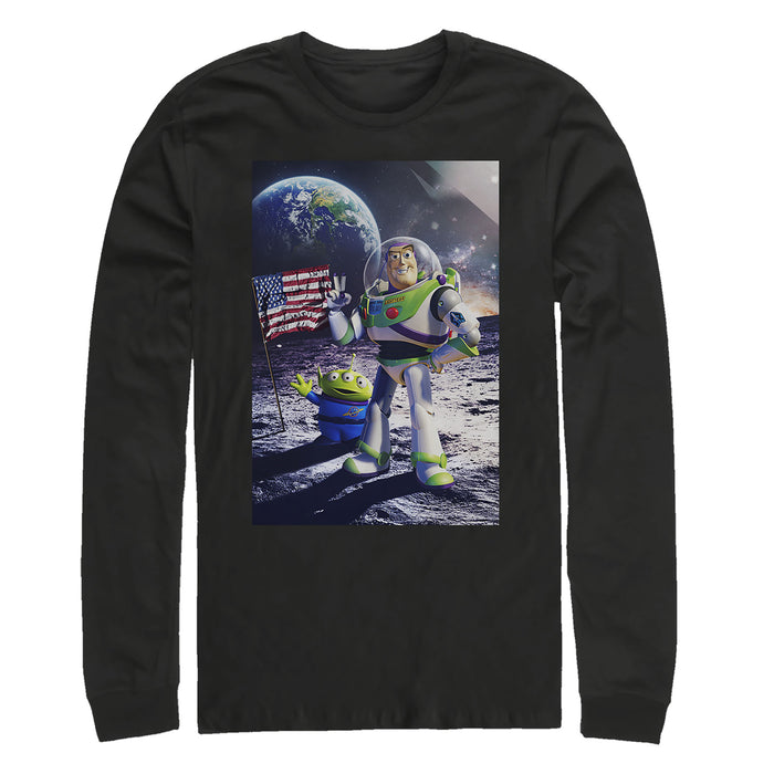 fifth sun Men's Toy Story Buzz Lightyear Moon Landing Long Sleeve Shirt
