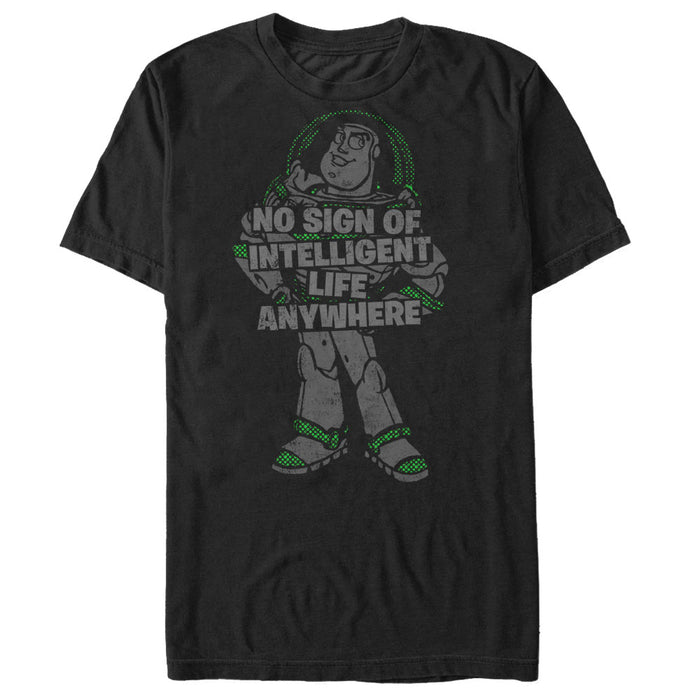 fifth sun Men's Toy Story Buzz Lightyear No Sign of Intelligent Life T-Shirt