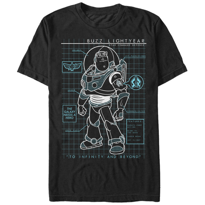 fifth sun Men's Toy Story Buzz Lightyear Schematic T-Shirt