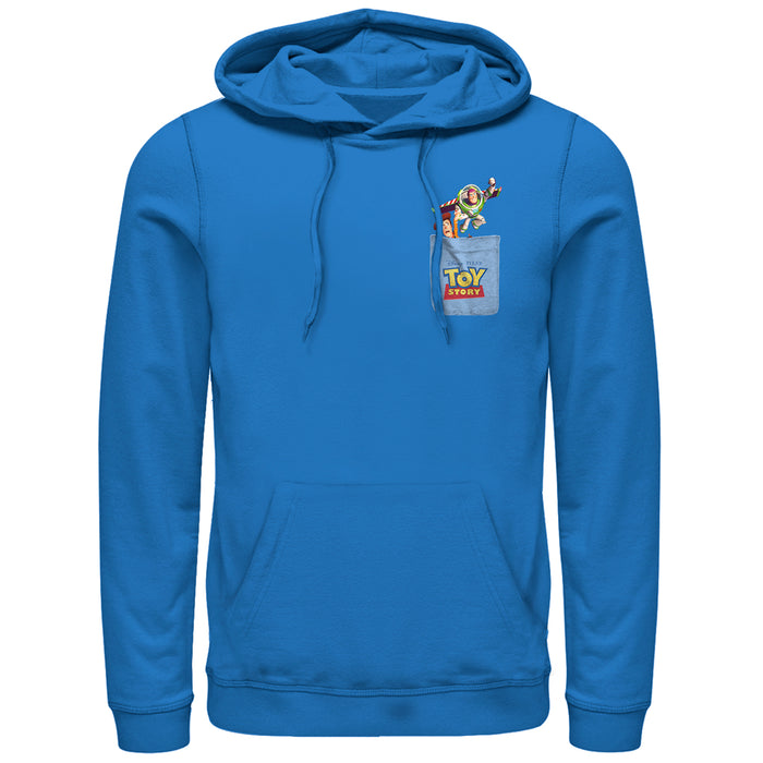fifth sun Men's Toy Story Buzz & Woody Pocket Print Pull Over Hoodie