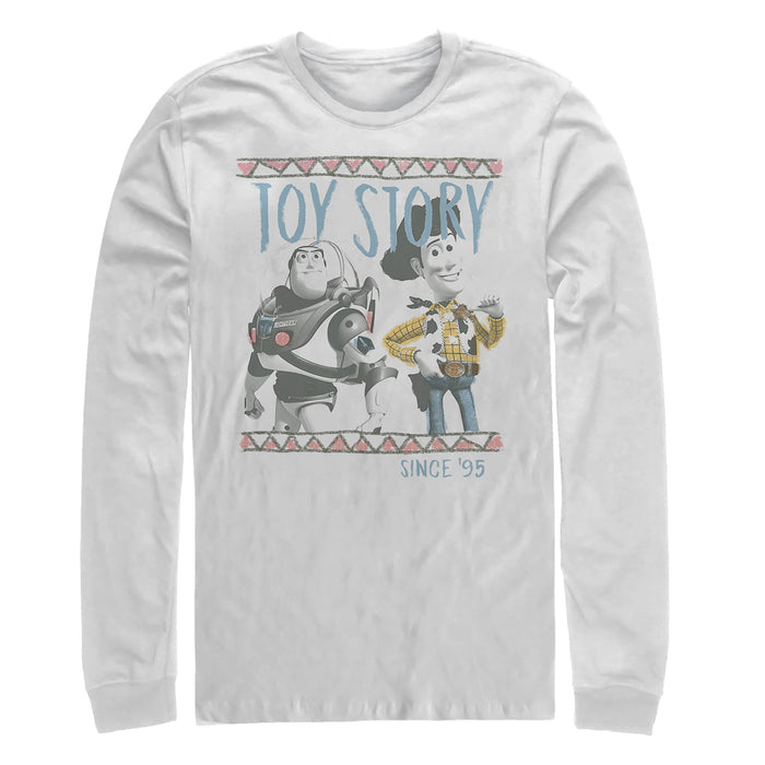 fifth sun Men's Toy Story Cartoon Border Friends Long Sleeve Shirt