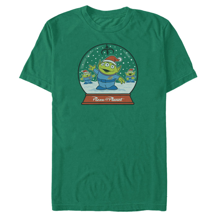 fifth sun Men's Toy Story Christmas Alien Snow Globe T-Shirt