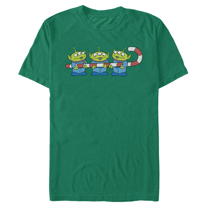 fifth sun Men's Toy Story Christmas Candy Cane Alien T-Shirt
