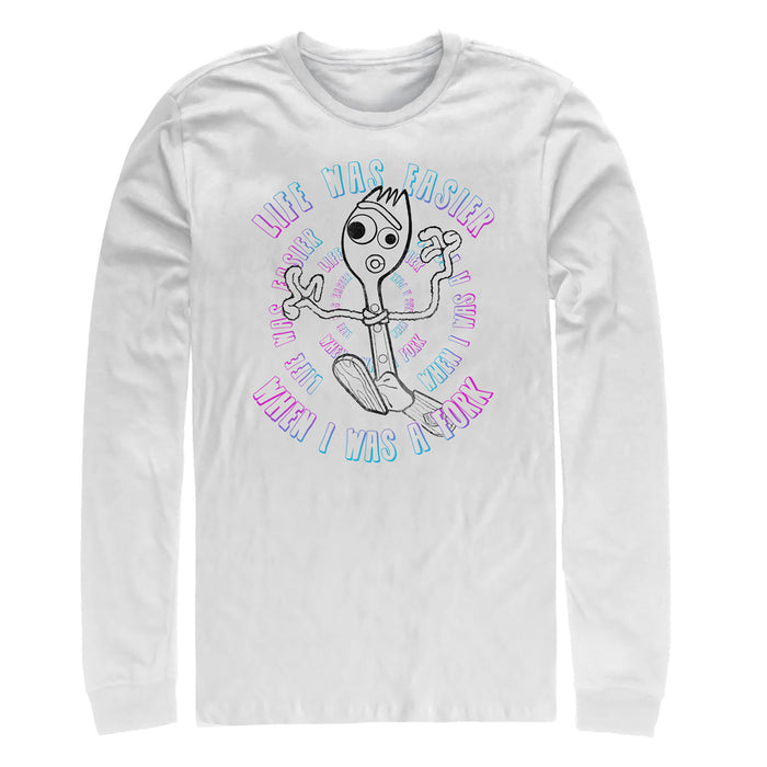 fifth sun Men's Toy Story Forky Stay Weird Long Sleeve Shirt