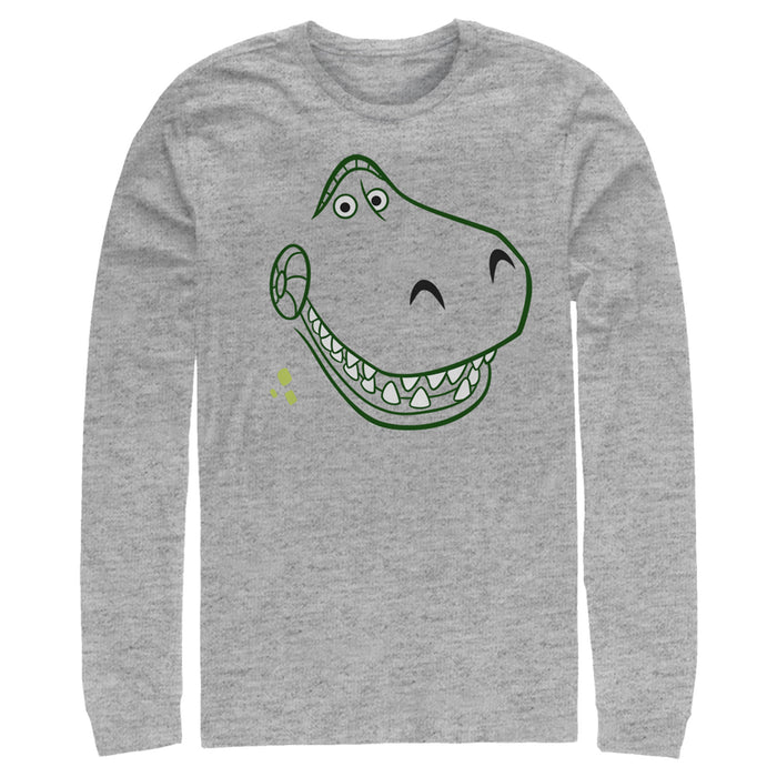 fifth sun Men's Toy Story Grinning Rex Face Long Sleeve Shirt