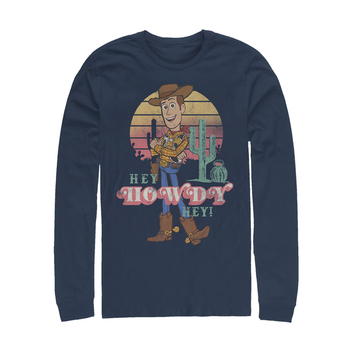 fifth sun Men's Toy Story Hey Howdy Woody Long Sleeve Shirt