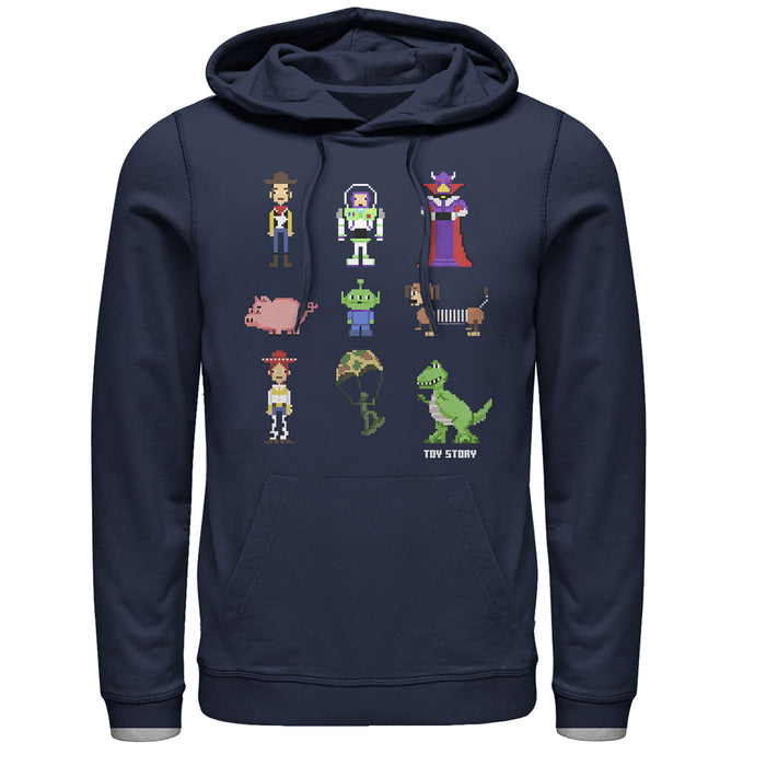 fifth sun Men's Toy Story Pixel Characters Pull Over Hoodie