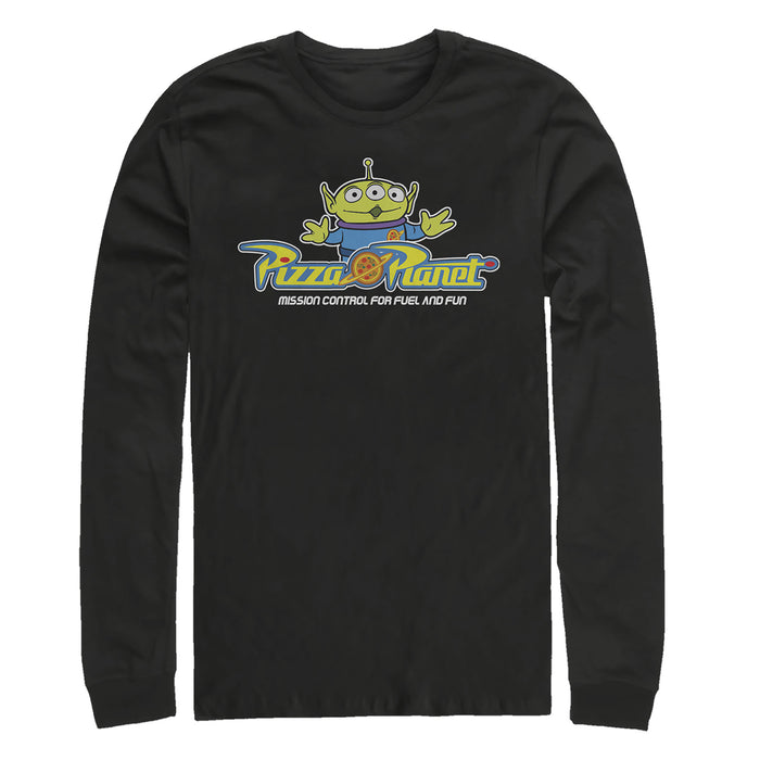 fifth sun Men's Toy Story Pizza Planet Alien Slogan Long Sleeve Shirt