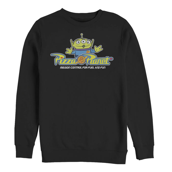 fifth sun Men's Toy Story Pizza Planet Alien Slogan Sweatshirt