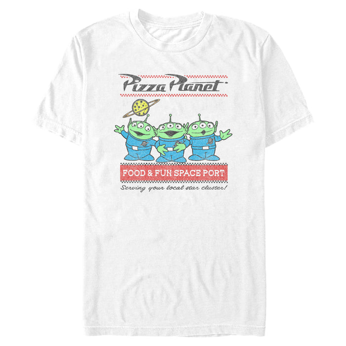 fifth sun Men's Toy Story Pizza Planet Aliens T-Shirt