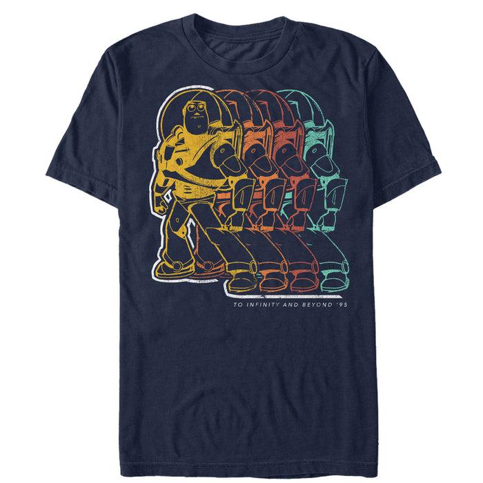 fifth sun Men's Toy Story Retro Buzz Lightyear Rainbow T-Shirt
