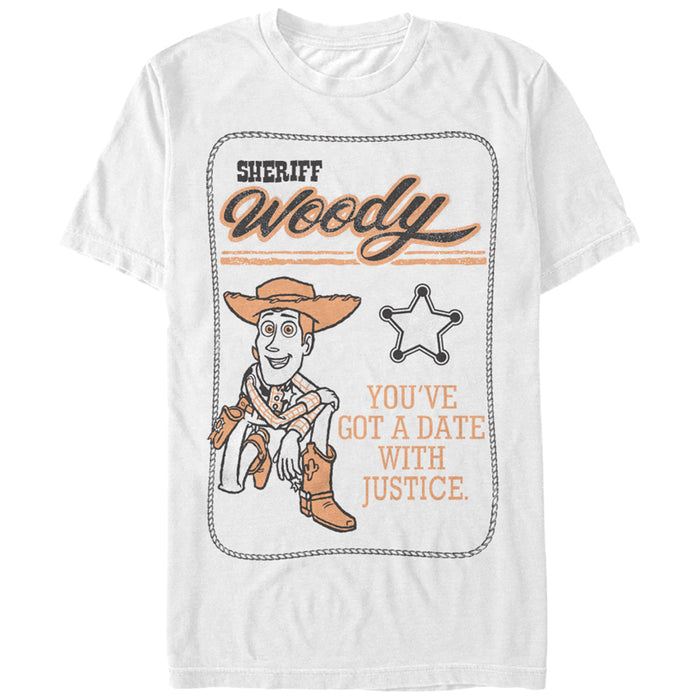 fifth sun Men's Toy Story Sheriff Woody Date With Justice T-Shirt