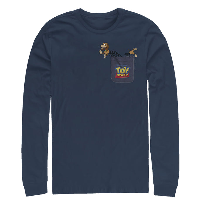 fifth sun Men's Toy Story Slinky Dog Pocket Print Long Sleeve Shirt