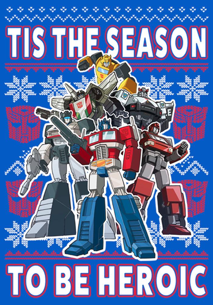 Fifth Sun Men's Transformers Autobots Heroic Ugly Xmas T-Shirt