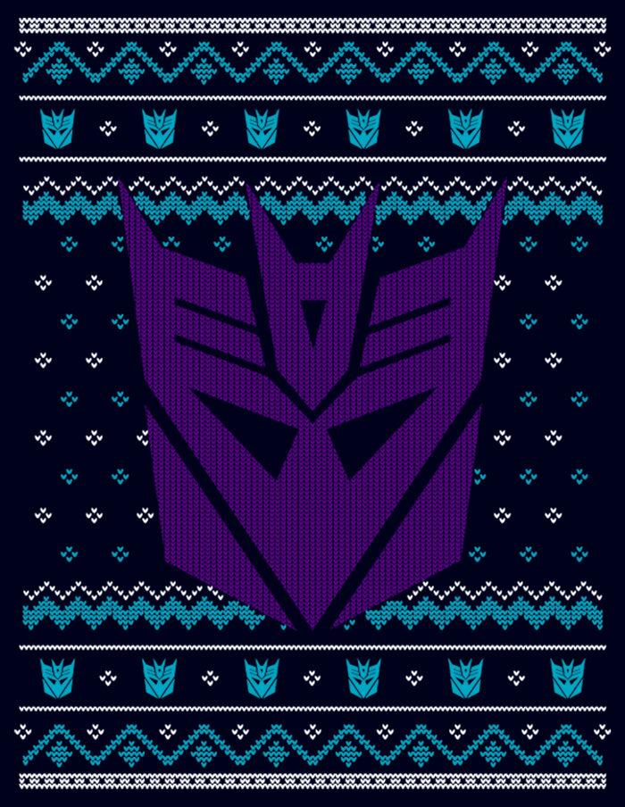 Fifth Sun Men's Transformers Decepticon Logo Ugly Xmas T-Shirt