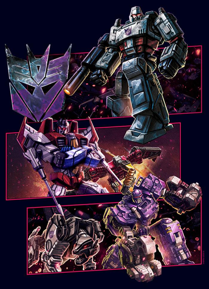Fifth Sun Men's Transformers Decepticons Character Panels T-Shirt