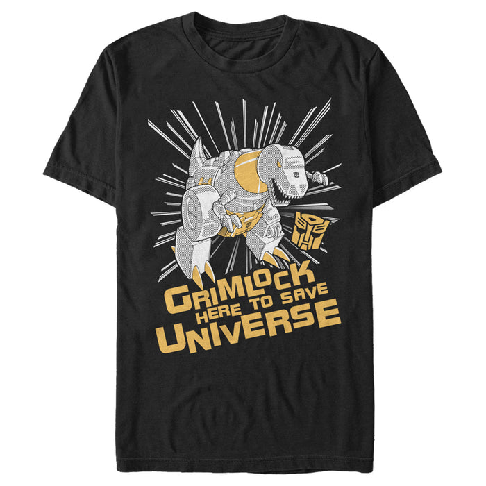 fifth sun Men's Transformers Grimlock Saves the Universe T-Shirt