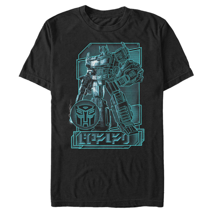 fifth sun Men's Transformers Optimus Prime Digital Outline T-Shirt