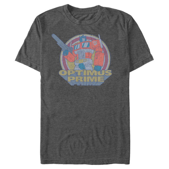 fifth sun Men's Transformers Optimus Prime Retro Circle T-Shirt