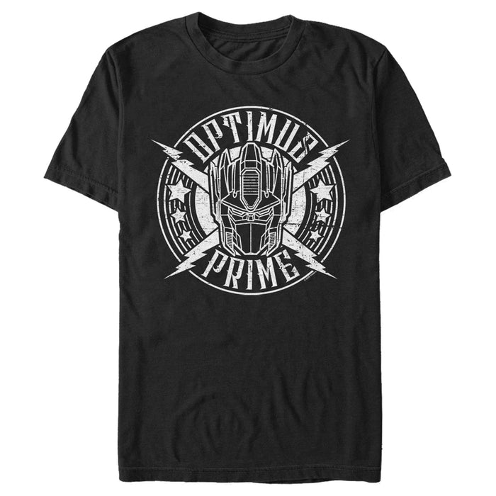 fifth sun Men's Transformers Optimus Prime Rock Badge T-Shirt