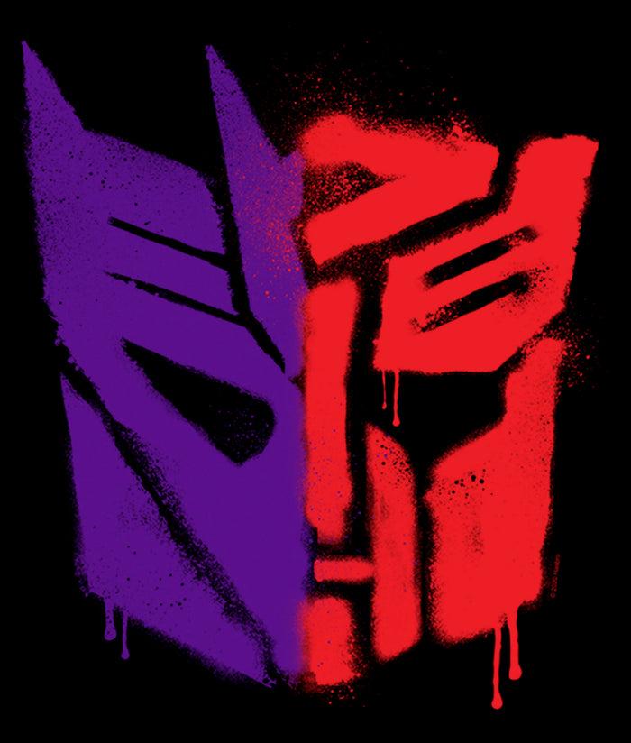 Fifth Sun Men's Transformers Split Bot Graffiti Logo T-Shirt