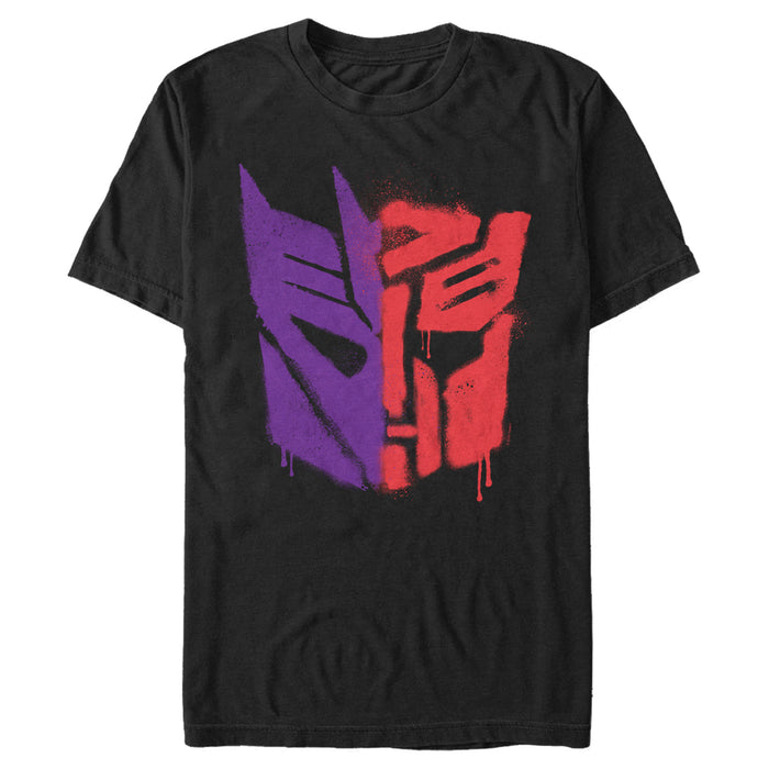 fifth sun Men's Transformers Split Bot Graffiti Logo T-Shirt