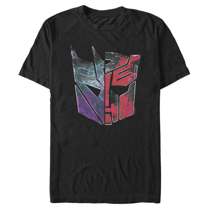fifth sun Men's Transformers Split Bot Logo T-Shirt