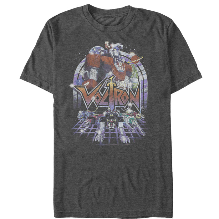 fifth sun Men's Voltron: Defender of the Universe Retro Robot Lions T-Shirt