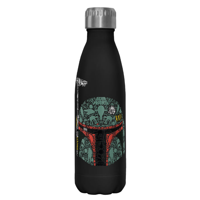 fifth sun Star Wars Boba Fett Silhouette Helmet Fill Stainless Steel Water Bottle